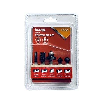 Ultra Router Bit Set - 6.4mm - 5 Piece