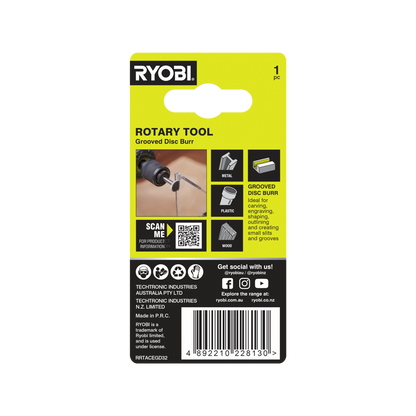 Ryobi Grooved Disc Engraving Burr - 9.5mm