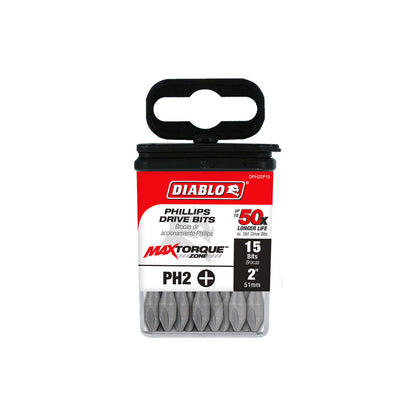 Diablo PH2 Power Bit - 2" - 15 Pack