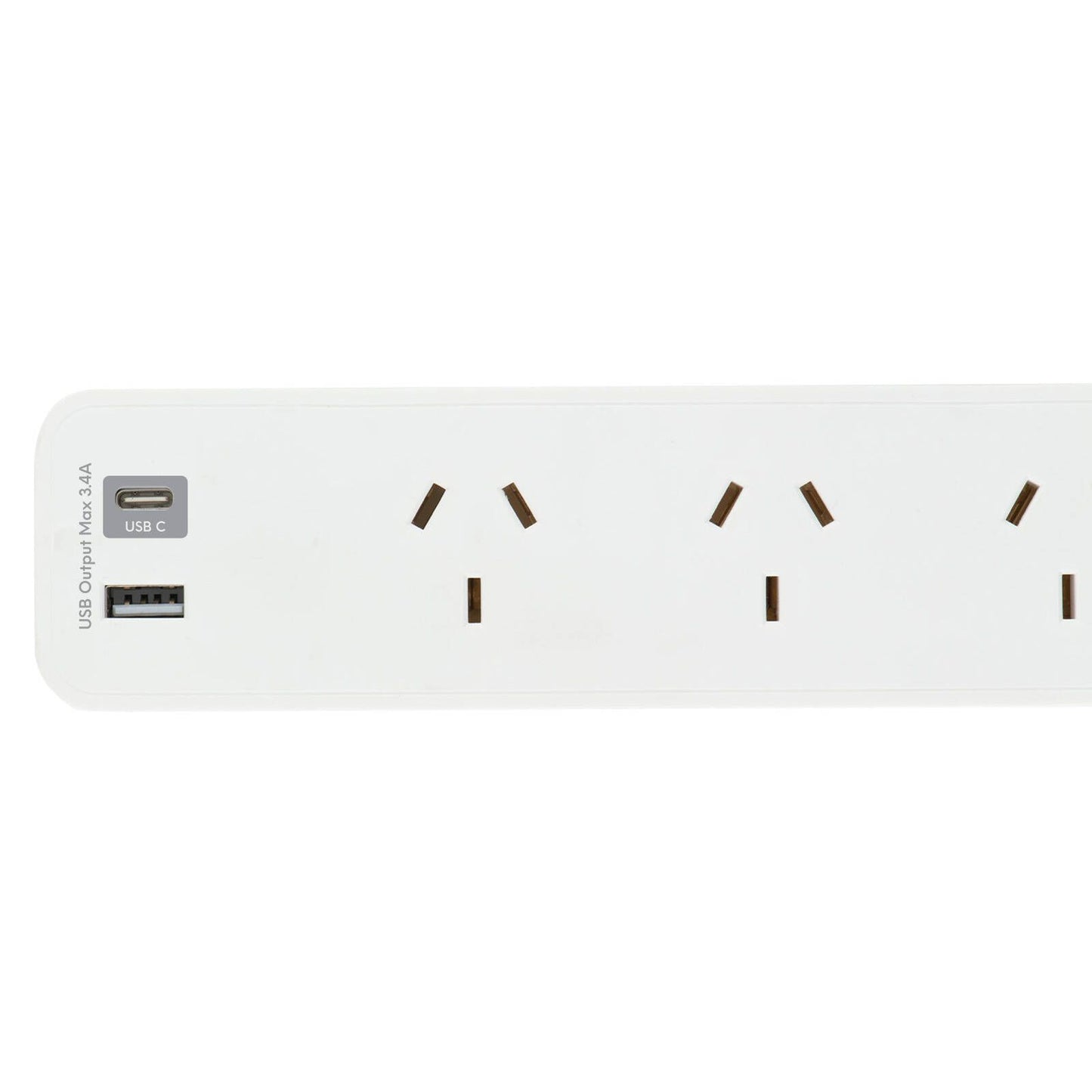 Arlec Powerboard with USB Chargers - 4 Outlet - 290mm - White