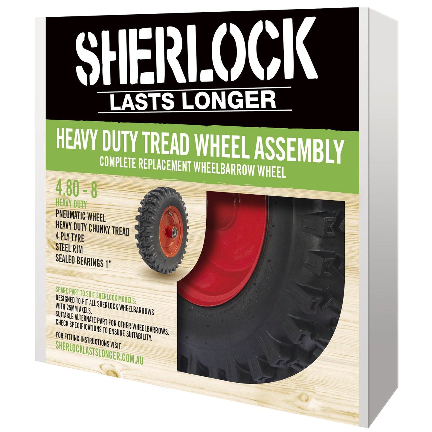 Sherlock Heavy Duty Tread Wheelbarrow Wheel Assembly