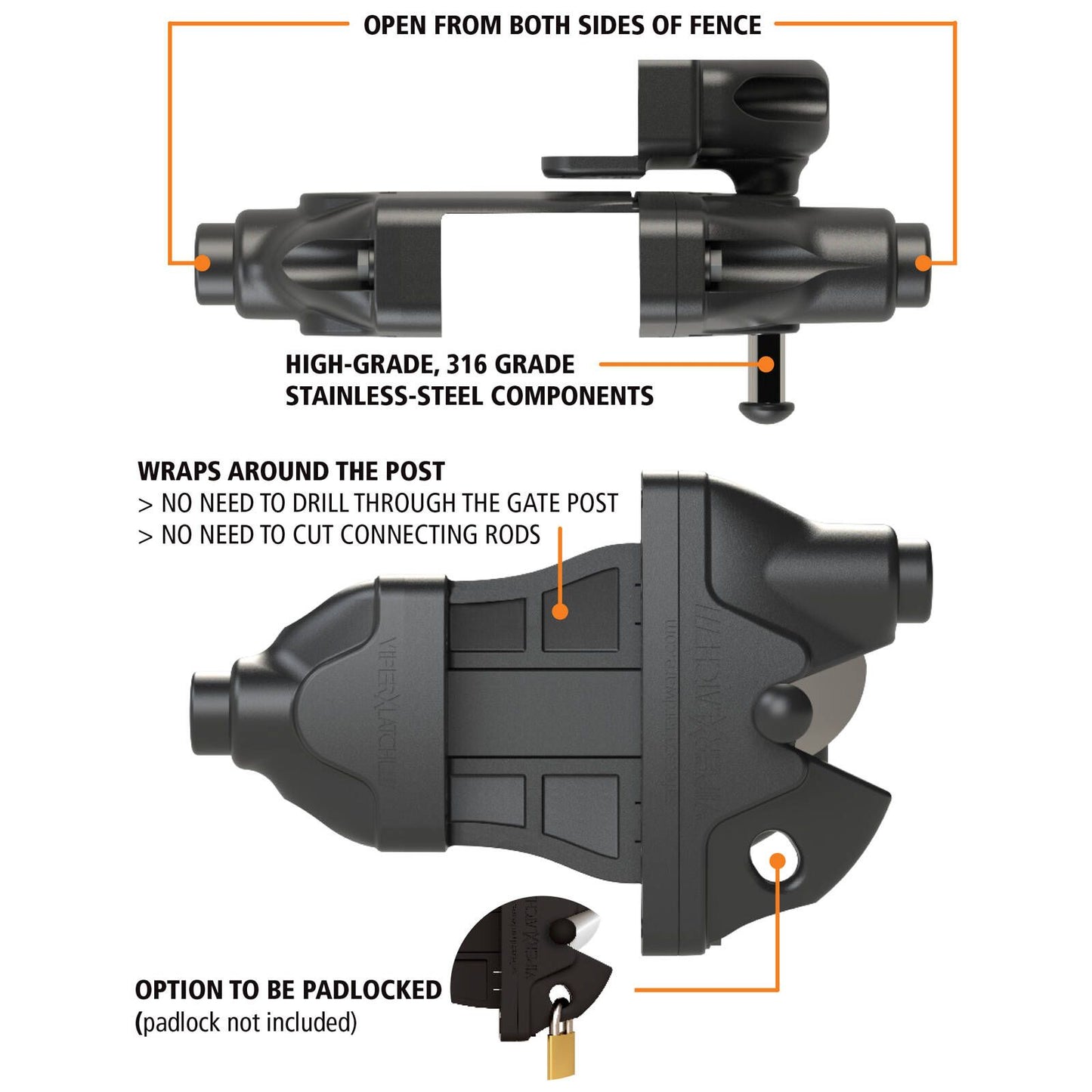 ProtectorAl G8Safe Double Sided Gravity X Gate Latch