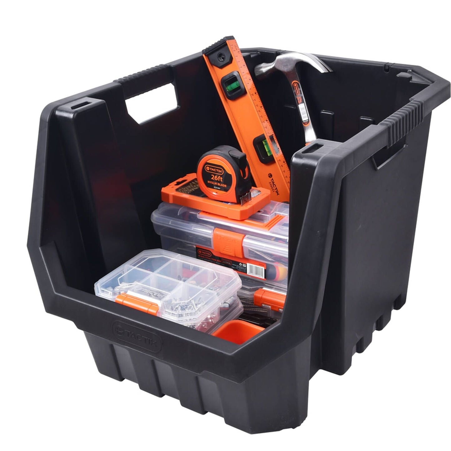 Tactix Heavy Duty Stackable Storage Bin - 60L