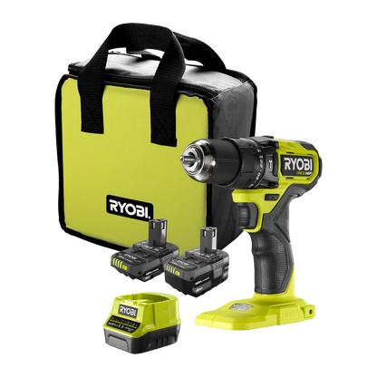 Ryobi HP Compact Hammer Drill Kit - 18V ONE+ - 54Nm - 2.0Ah & 4.0Ah