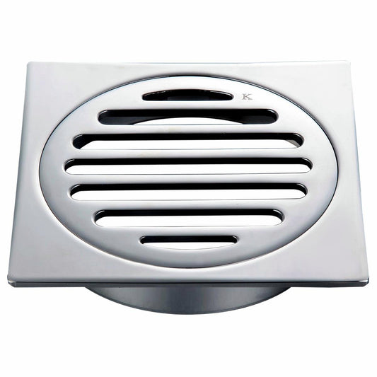 Kinetic 100mm Chrome Brass Square Floor Grate - Modern Design - Durable