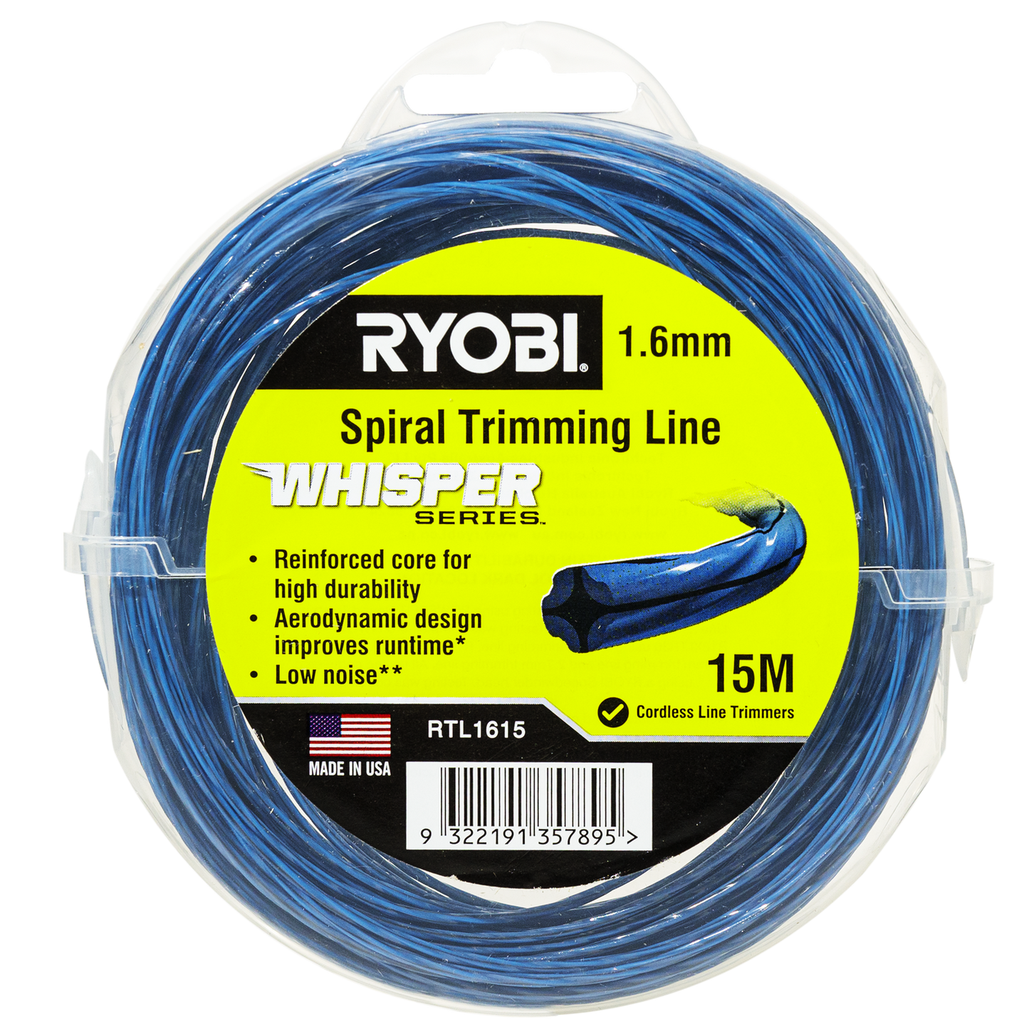 Ryobi Whisper Series Trimming Line - 1.65mm x 15m