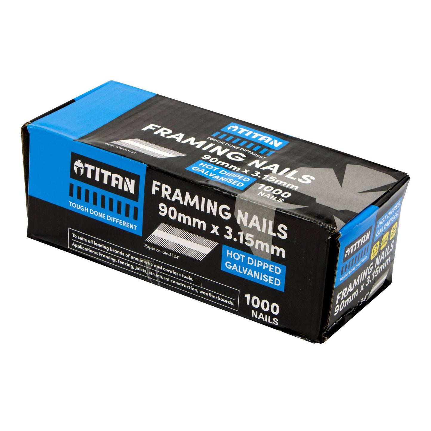 Titan Collated Framing Nails - 90 x 3.15mm - 1000 Pack