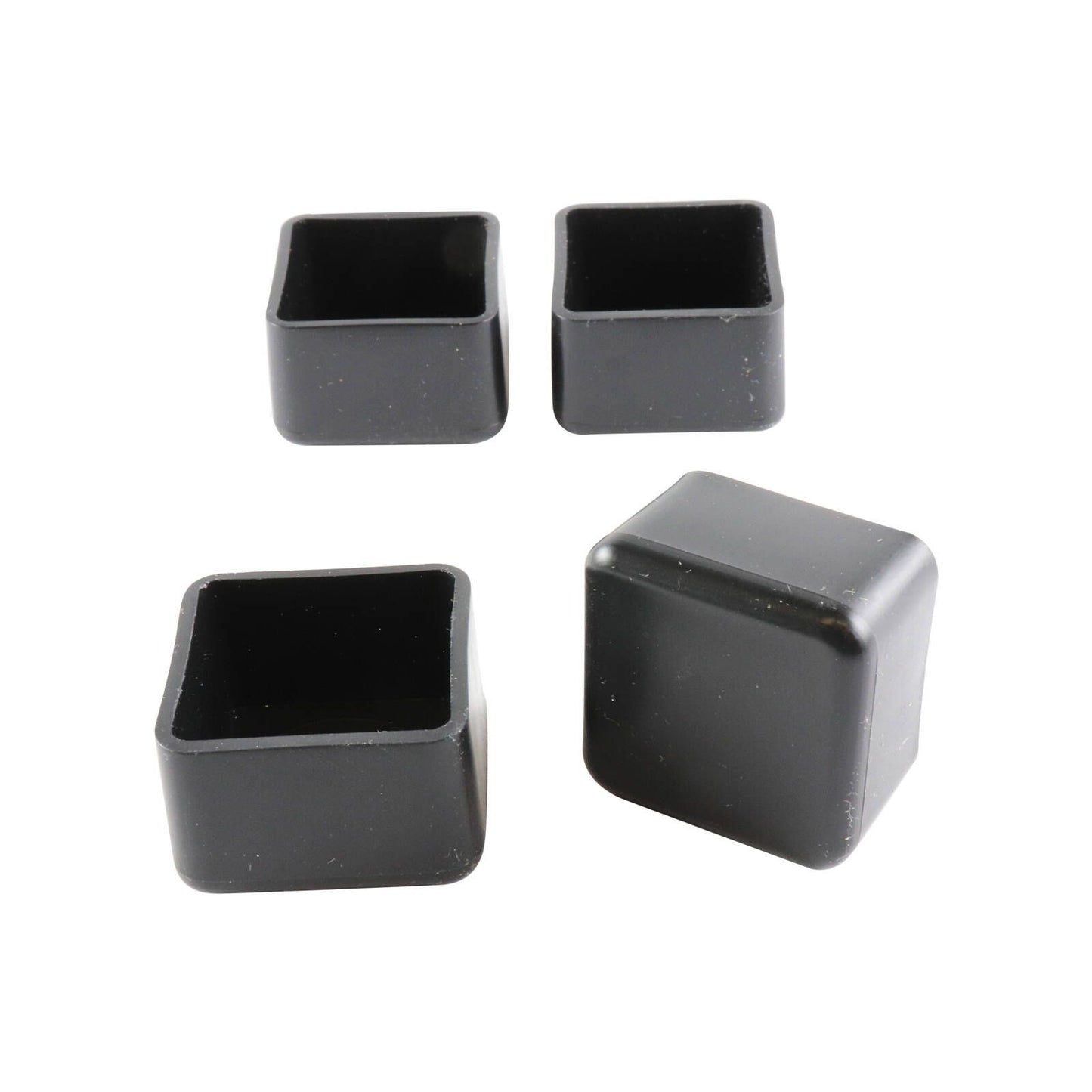 Surface Gard Black Square Plastic Chair Tips - 25mm - 4 Pack