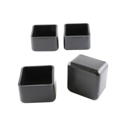 Surface Gard Black Square Plastic Chair Tips - 25mm - 4 Pack