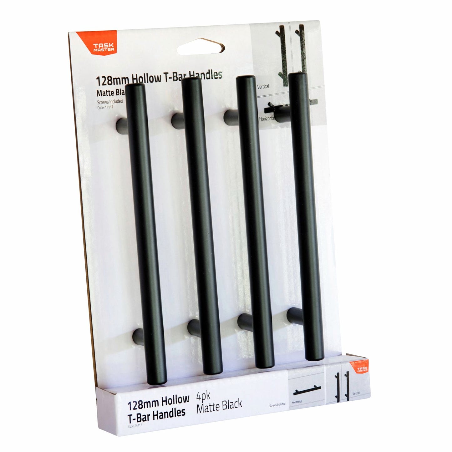Taskmaster Black Matte Hollow T Handle - 128mm - 4 Pack