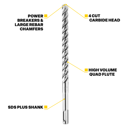 Kango 10mm SDS Plus Drill Bit - 165mm Steel - Fast Drilling Performance