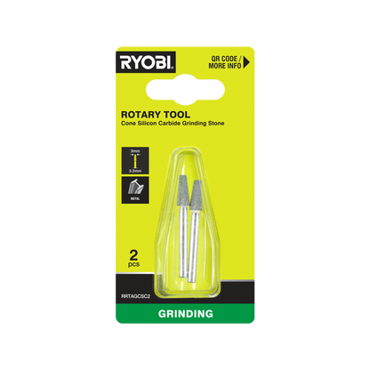 Ryobi Rotary Cone Grinding Stone - 4.7mm - 2 Pack