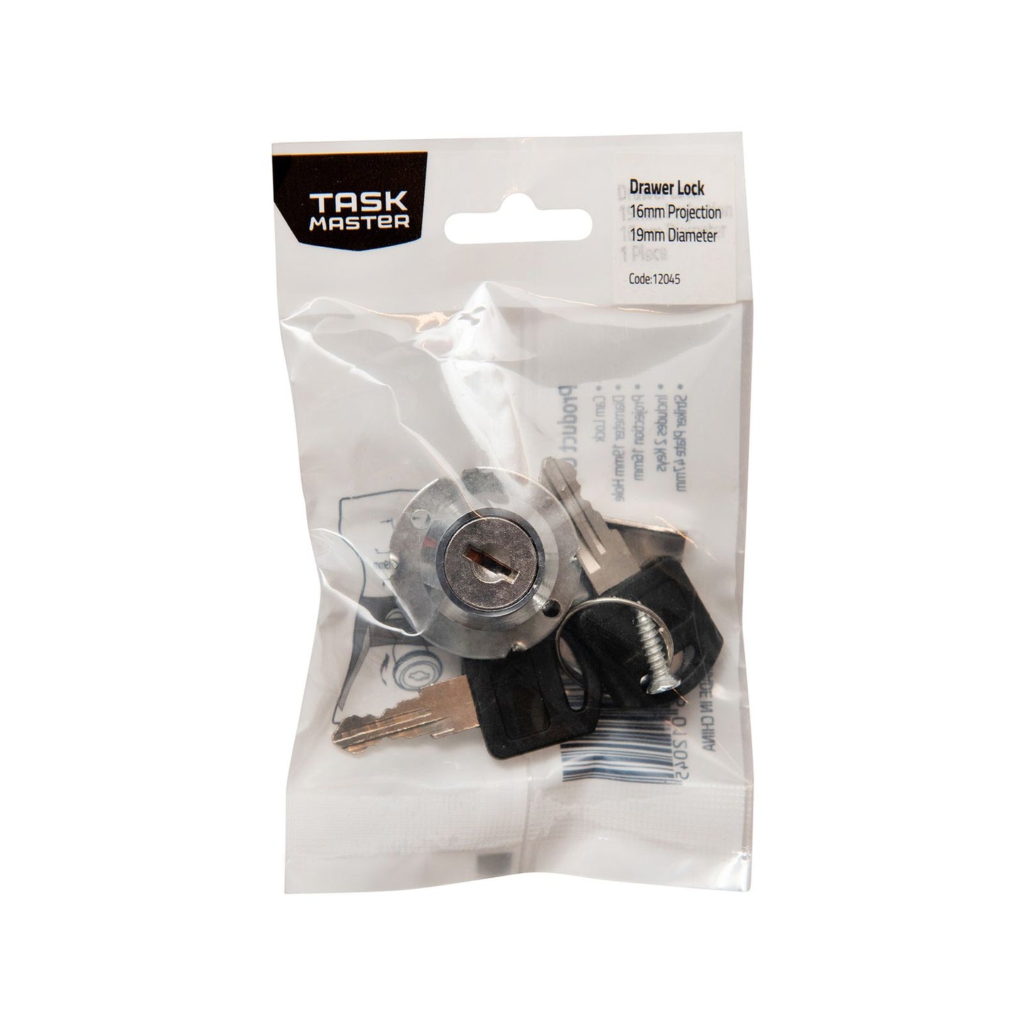 Taskmaster Drawer Lock - 19 x 16mm