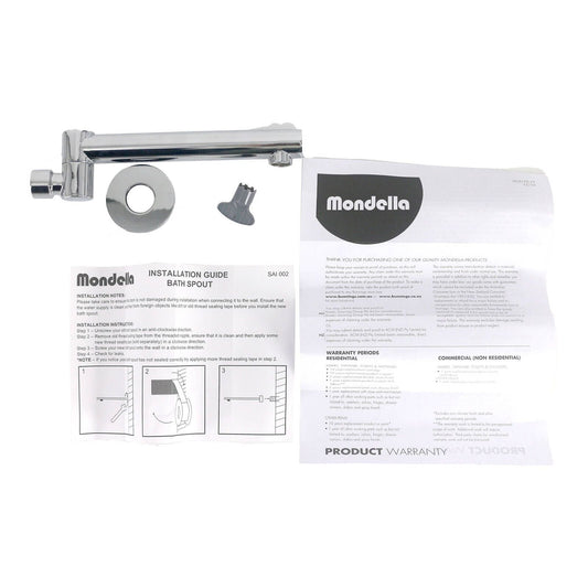 Mondella Swivel Bath Spout - Chrome - 215mm