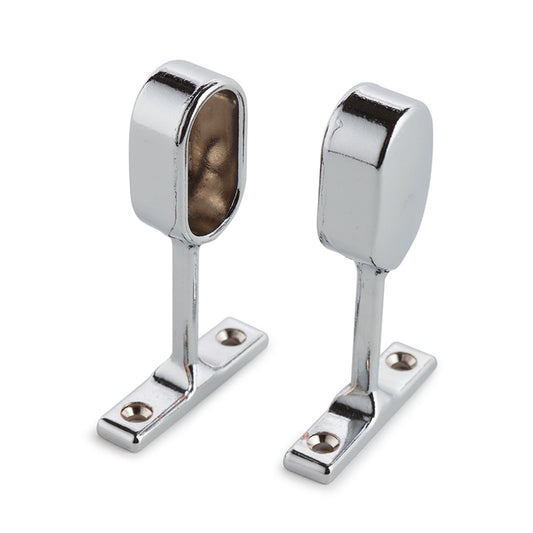 Sandleford Chrome Oval Pillar End - 15mm - 10 x 80 x 45mm - 2 Pack