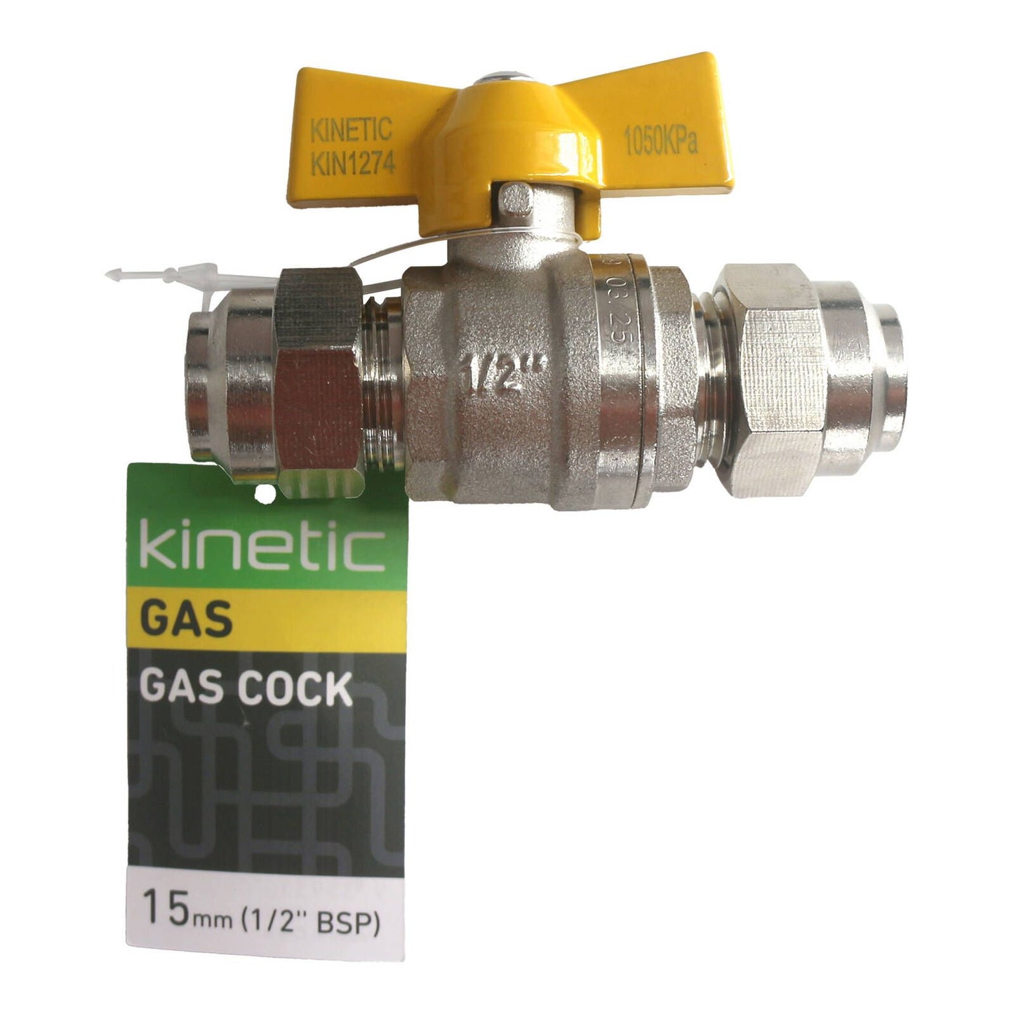 Kinetic Chrome Gas Cock - 15mm