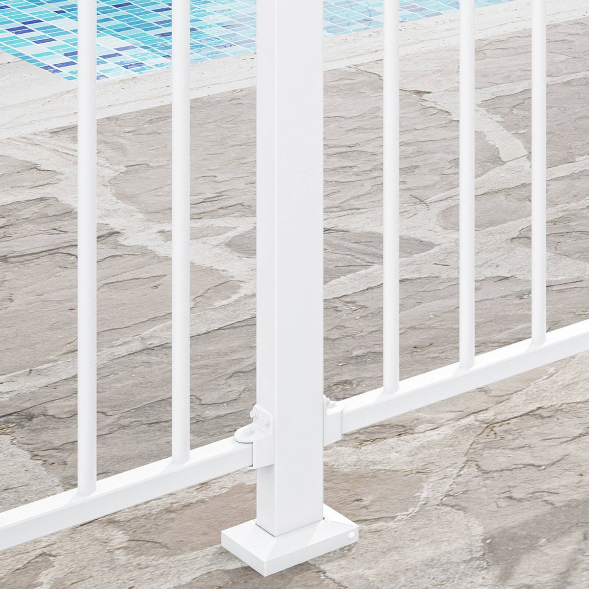 Protectoral Aluminium Pool & Garden Fence Brackets 4 Pack - 38x25mm - Pearl White - Rust-Resistant
