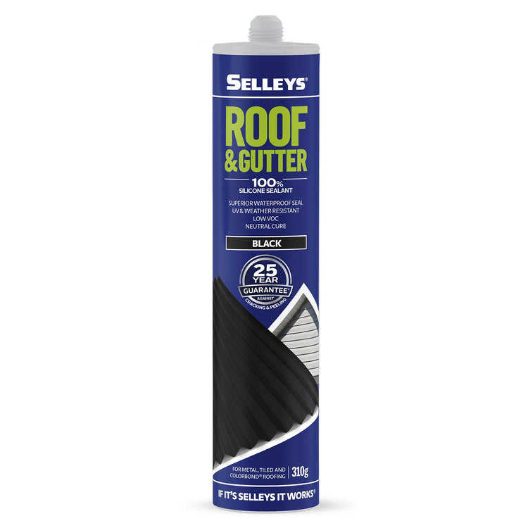 Selleys Roof & Gutter Silicone 310g - Black