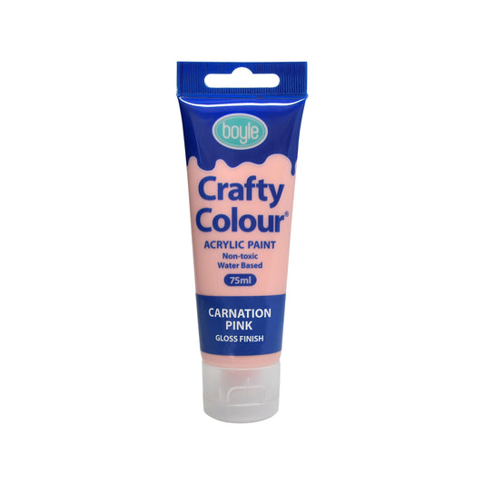 Boyle Crafty Colour Acrylic Paint - 75ml - Carnation Pink