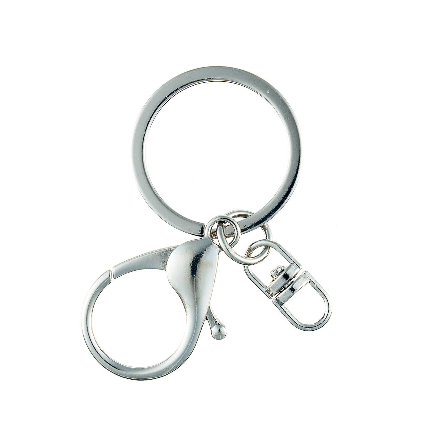 Taskmaster Silver Key Rings with Clip - 30mm - 5 Pack