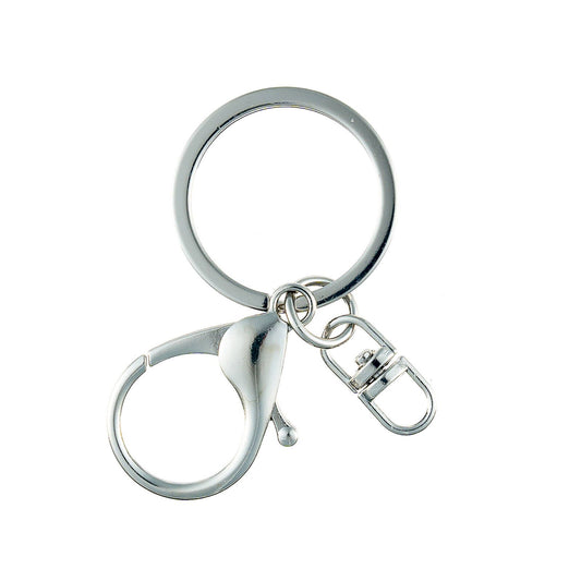 Taskmaster Silver Key Rings with Clip - 30mm - 5 Pack
