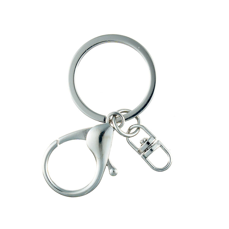 Taskmaster Silver Key Rings with Clip - 30mm - 5 Pack