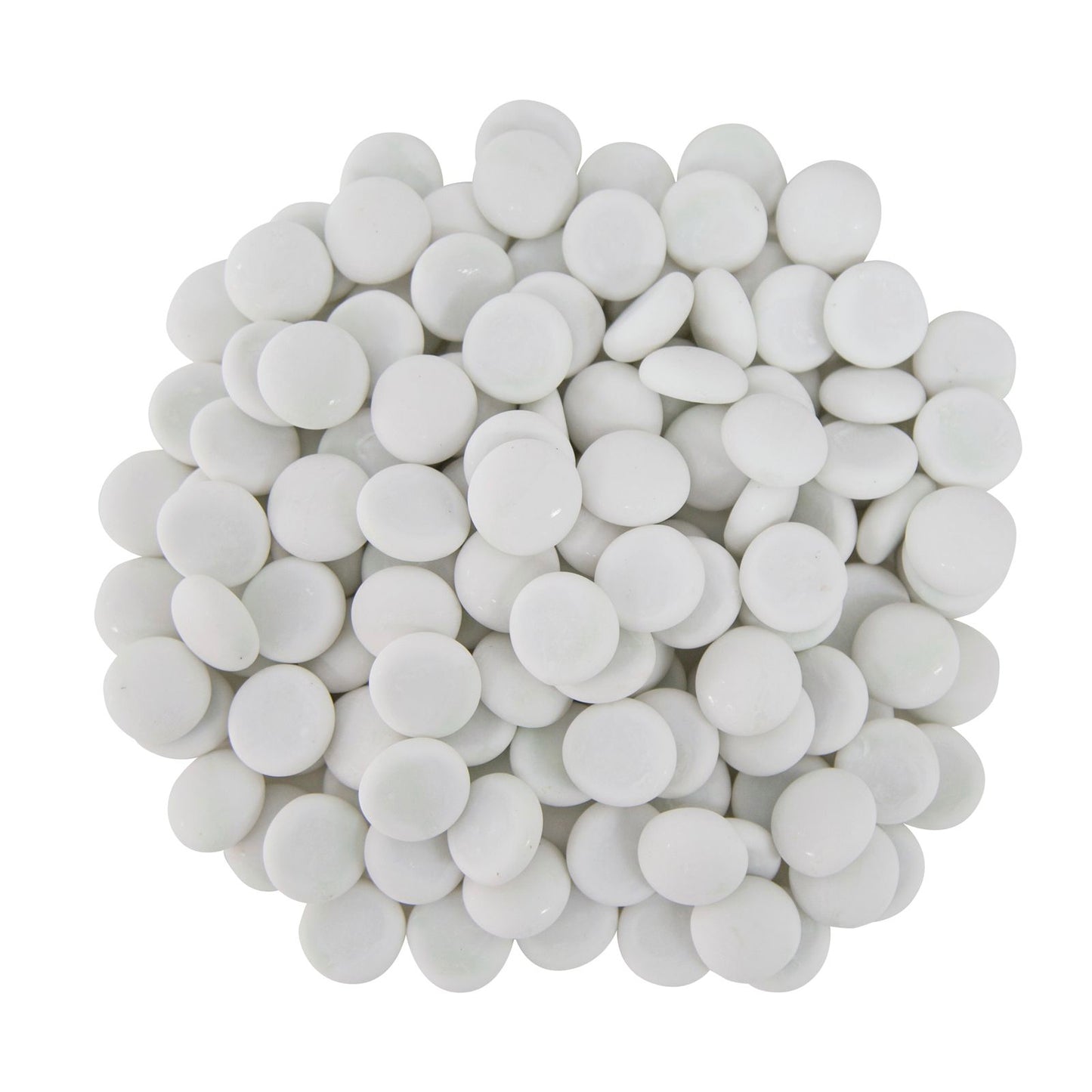 Tuscan Path Frosted White Glass Pebbles - 17-19mm - 1kg