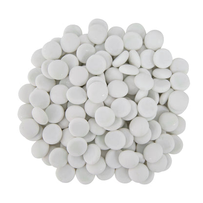 Tuscan Path Frosted White Glass Pebbles - 17-19mm - 1kg