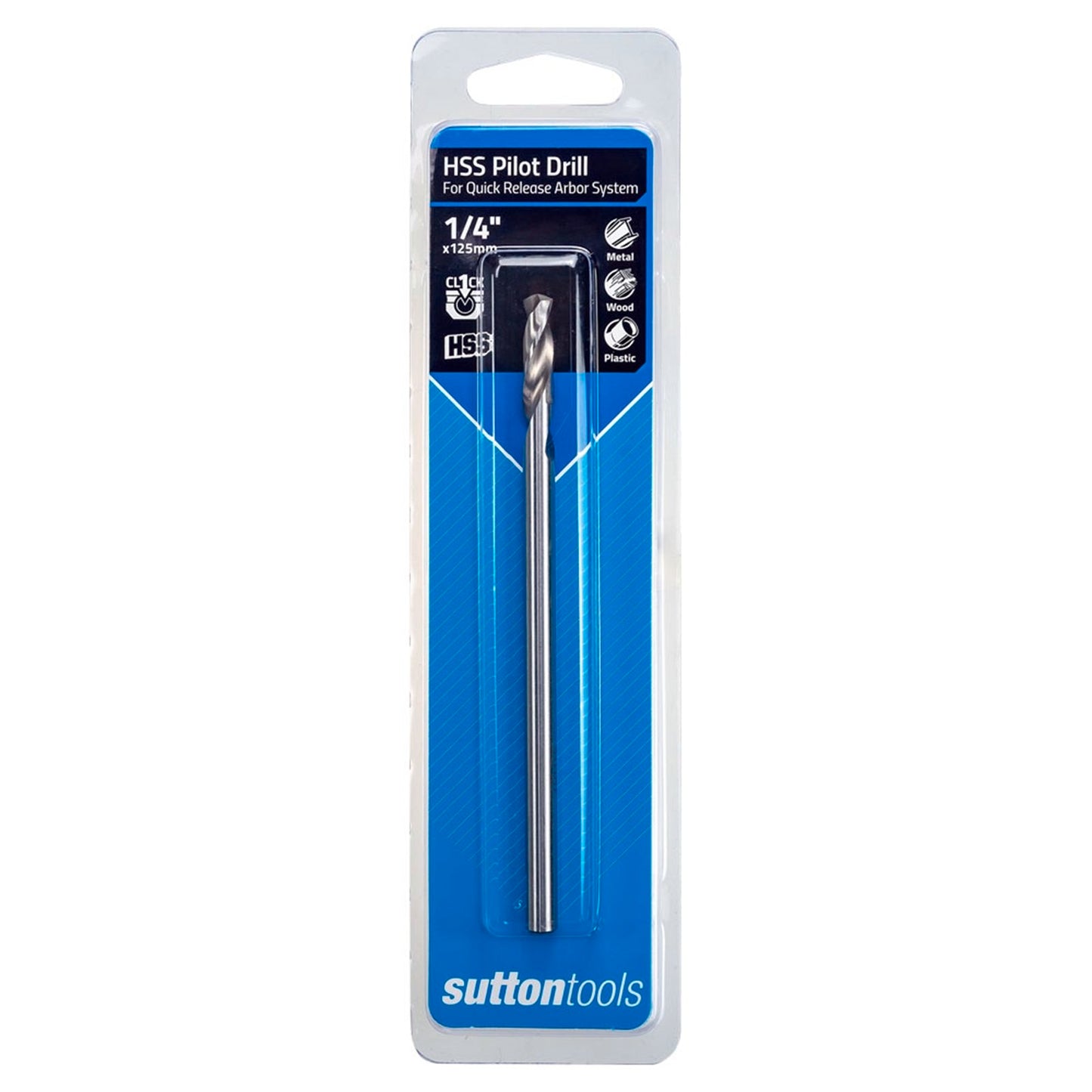 Sutton Tools Quick Release Holesaw HSS Pilot Drill - 1/4" x 125mm