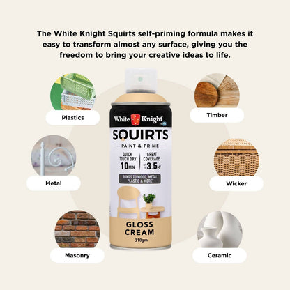 White Knight Squirts Cream Gloss Spray Paint - 310g