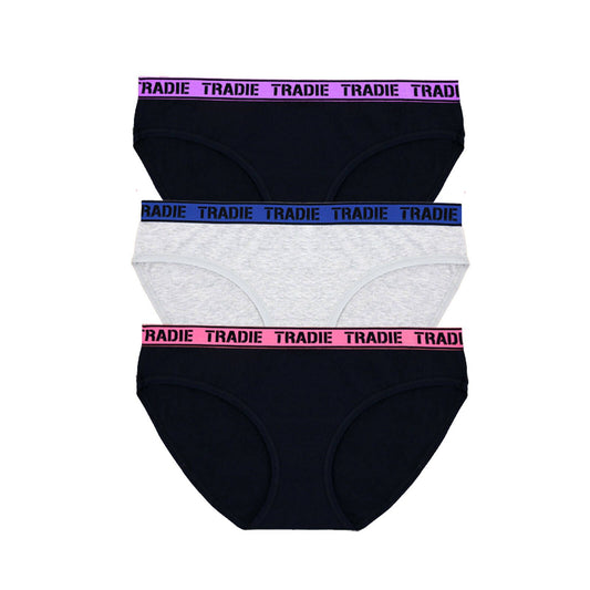 Tradie Ladies Underwear Focus Bikini - Size 10 - 3 Pack