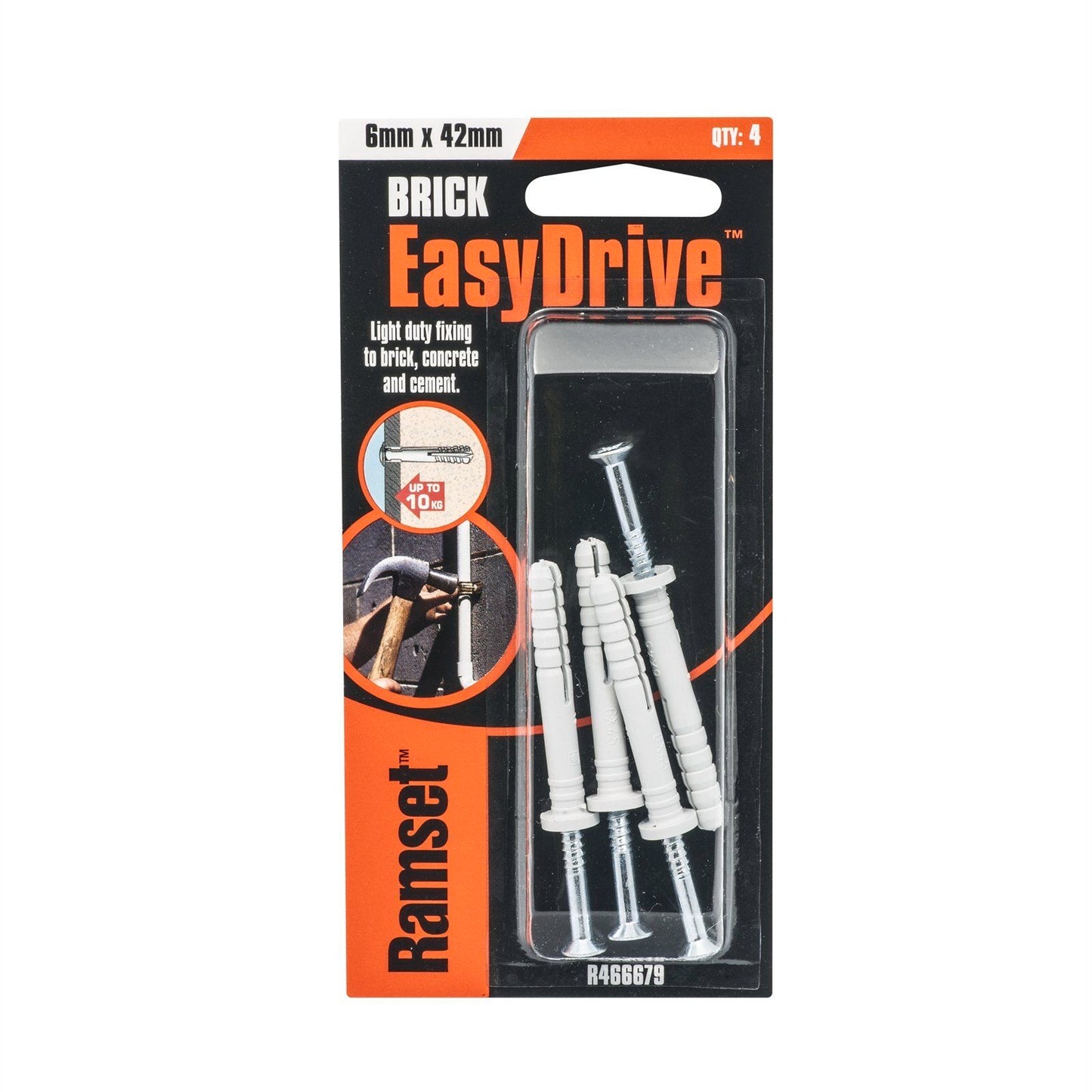Ramset Easydrive Masonry Anchor - 6 x 42mm - 4 Pack