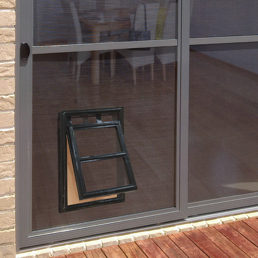 Pillar Medium Flyscreen Pet Door - 202 x 254mm - Black
