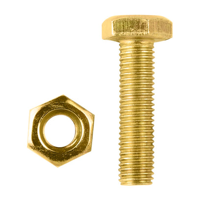 Pinnacle Hex Bolt and Nut - 1/4 x 1" - Yellow - 10 Pack