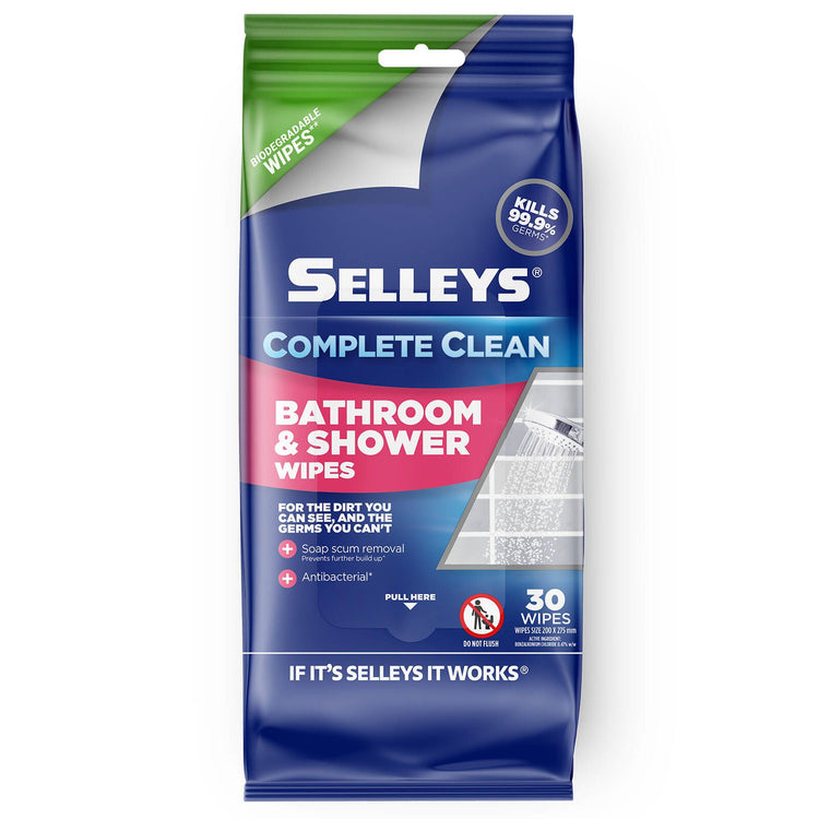 Selleys Complete Clean Bathroom & Shower Wipes 30 Pack
