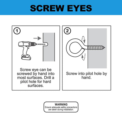 Everhang Zinc Plated Screw Eyes Hook - 30mm - 2 Pack
