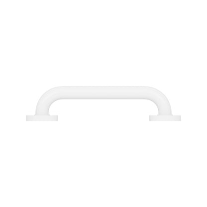 Evekare 300mm White Concealed Flange Grab Rail - 250kg Capacity - 304 Stainless Steel