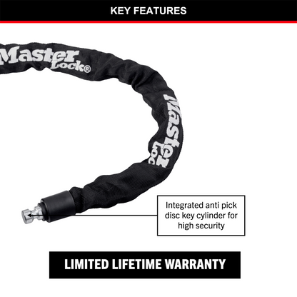 Master Lock Covered Chain 8mm x 0.9m Steel Nylon Protection