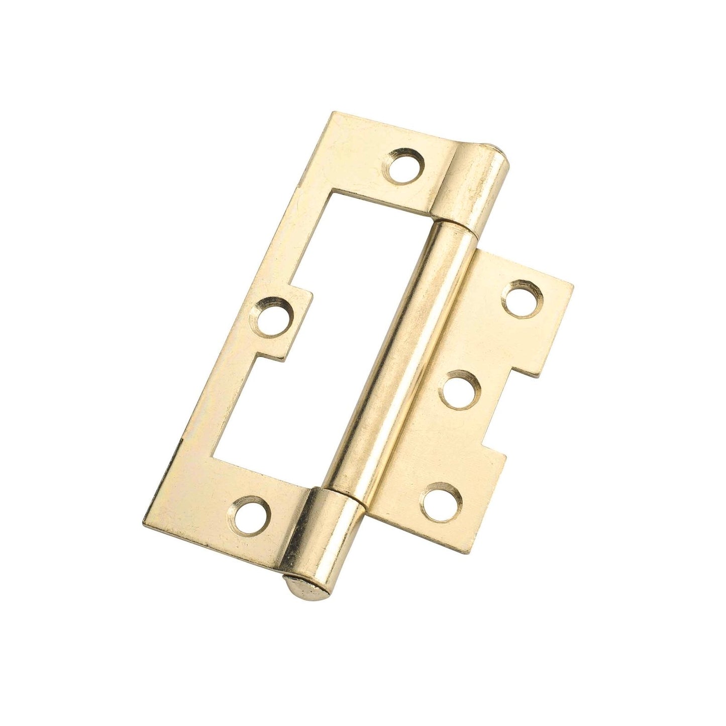 Lane Brass Plated Fixed Pin Easy Fit Hinge - 100 x 65 x 2mm - 2 Pack