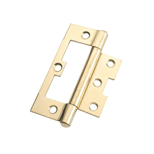 Lane 100mm Brass Plated Fixed Pin Easy Fit Hinge - 2 Pack