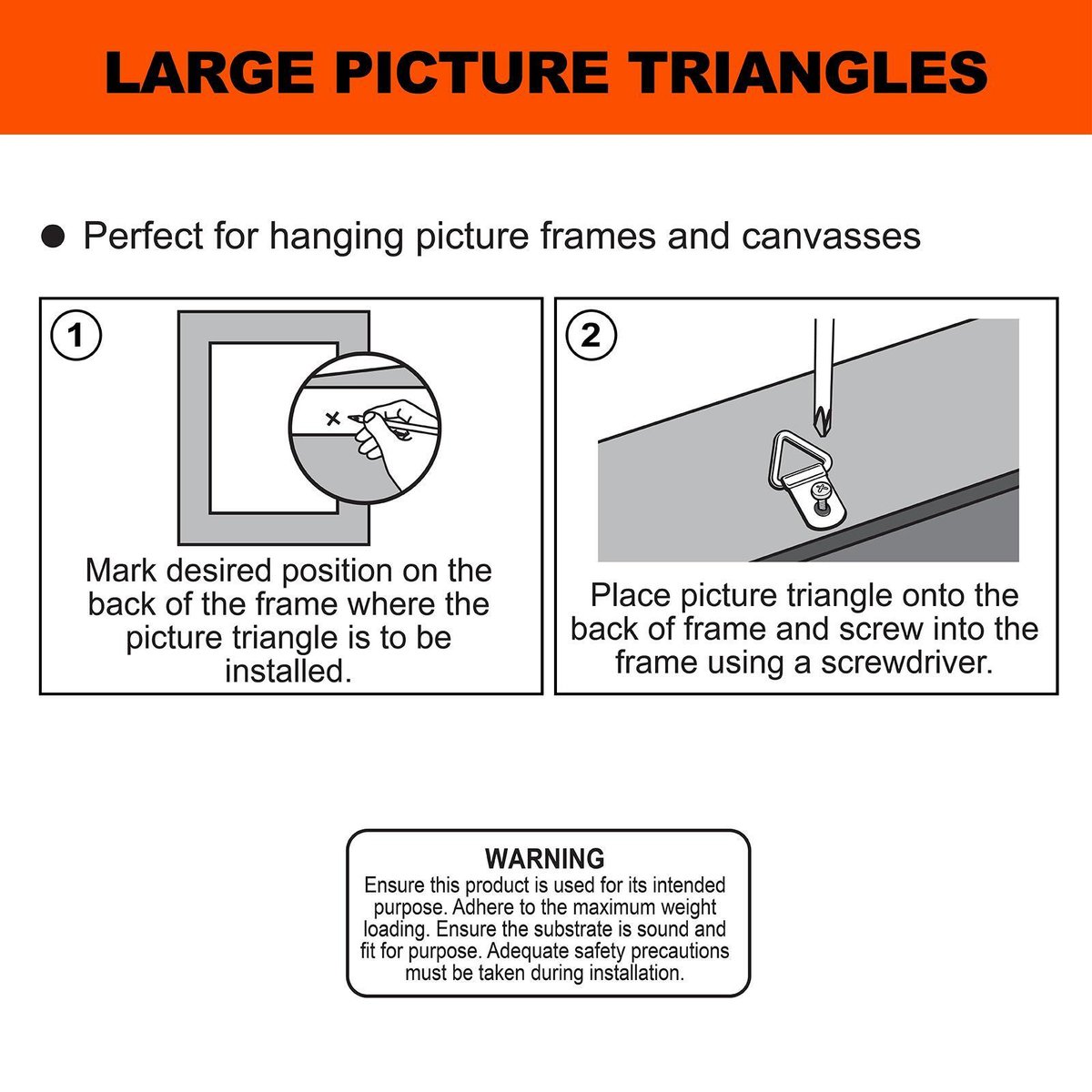 Everhang Picture Hanging D Ring - 10kg - Brass Plated - 25 Pack