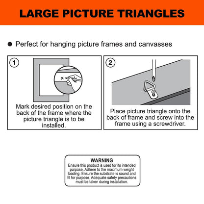 Everhang Picture Hanging D Ring - 10kg - Brass Plated - 25 Pack