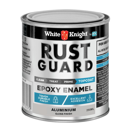 White Knight Rust Guard Aluminium Gloss Epoxy Enamel Paint - 250ml