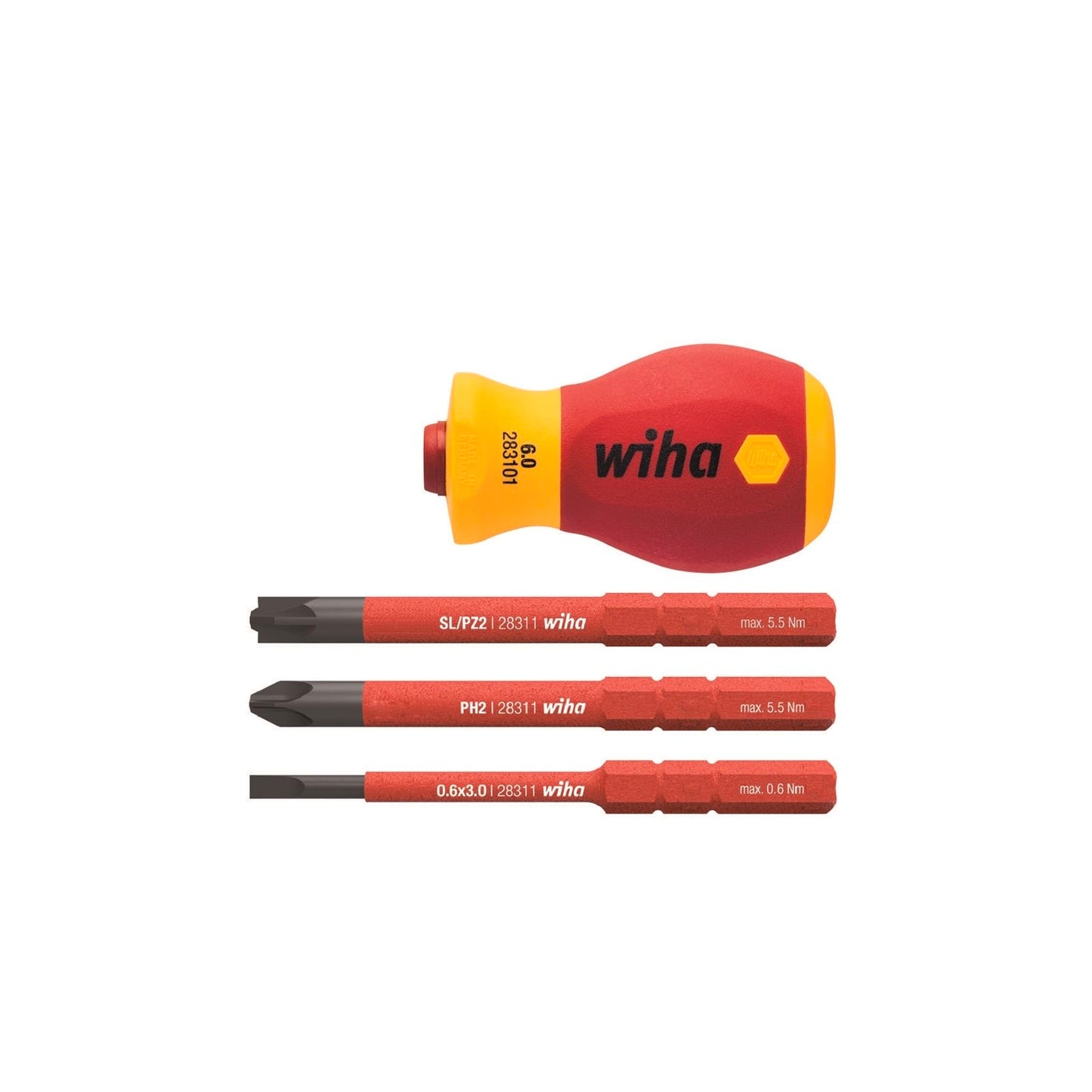 Wiha VDE Stubby Screwdriver Set - 105mm