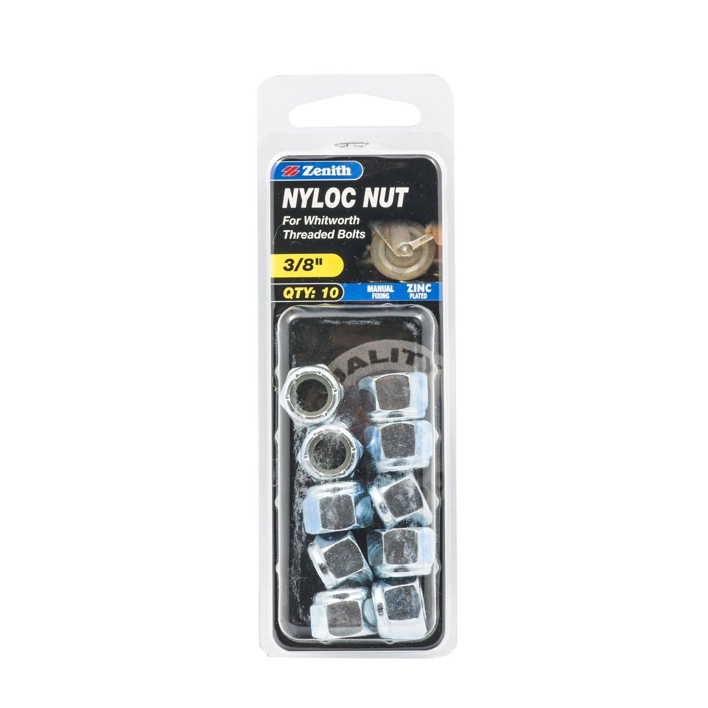 Zenith Nyloc Nuts - 3/8" - 10 Pack