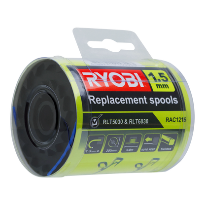 Ryobi Replacement Spools - 1.5mm - 3 Pack