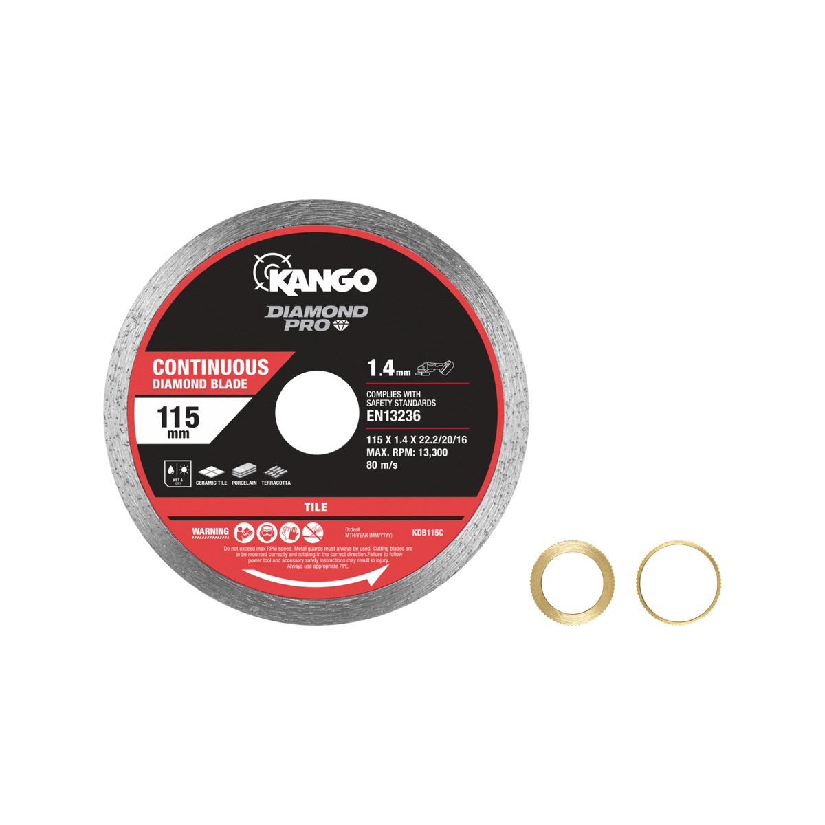 Kango Diamond Saw Blade - 115mm - Continuous Rim - Smooth Cut