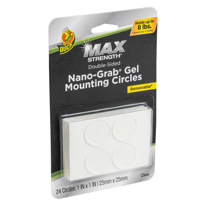 Duck Nano Grab Mounting Circles - 25 x 25mm - 24 Pack - Clear