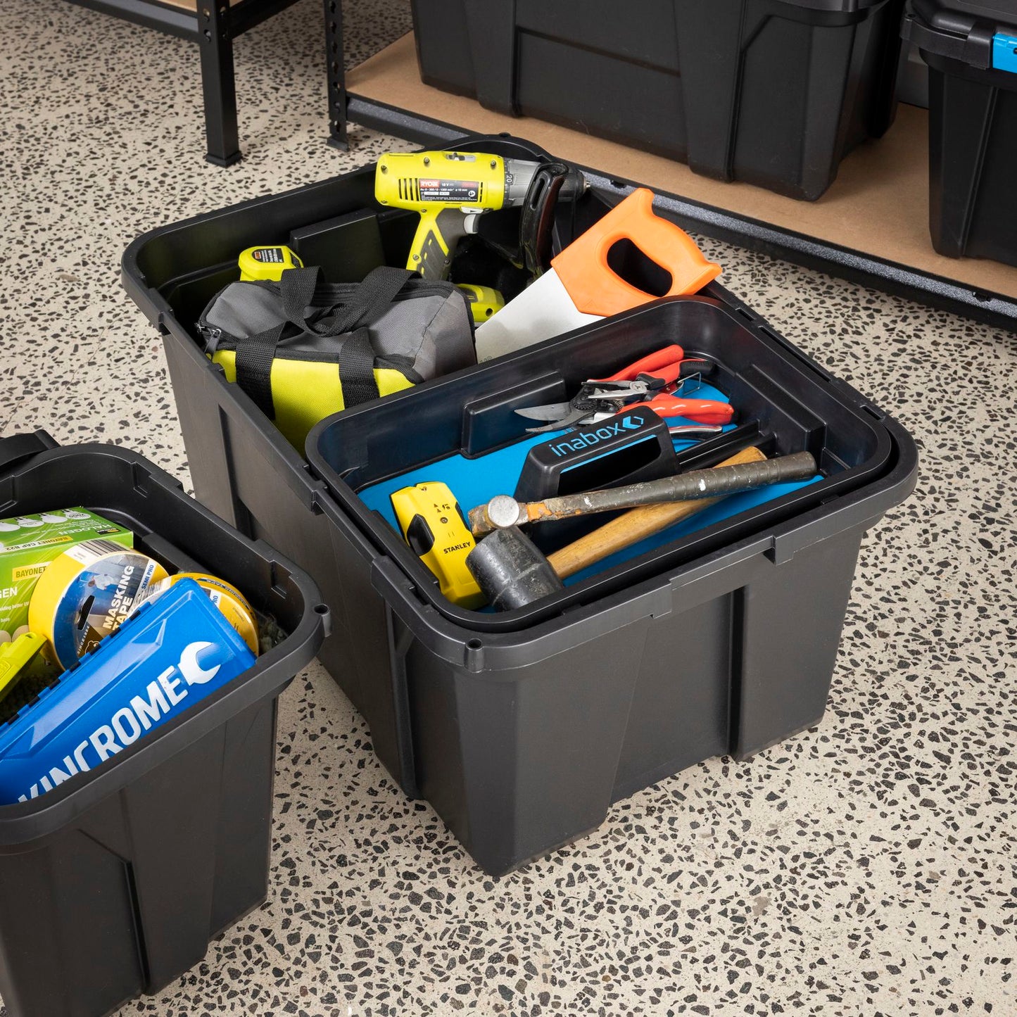 Inabox Iron Black Heavy Duty Insert Tray - 15L