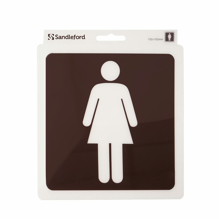 Sandleford Ladies Symbol Brown Self Adhesive Sign - 152mm